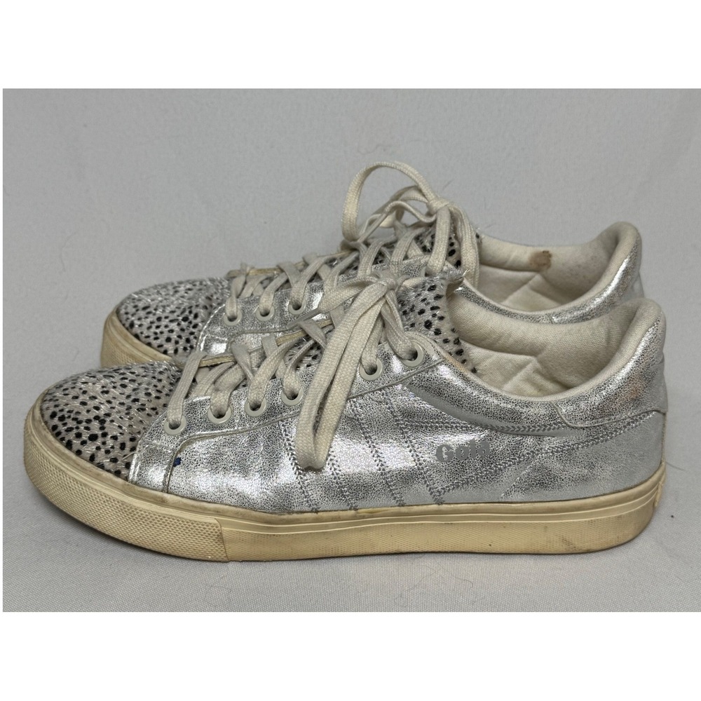 Gola Orchid II Cheetah Womens Silver Metallic Animal Print Sneaker CLA466 Size 9 - Picture 3 of 11